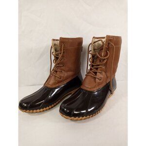 JBU by Jambu Maplewood Women's Black/Brown Duck Boots Size 11M